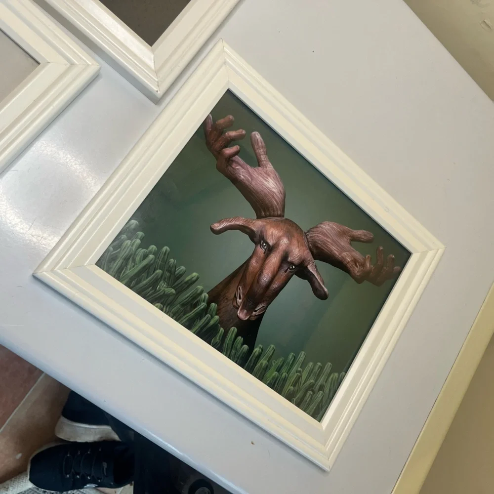 White Framed Animal Hand Art Set - Picture 3 of 4